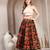 Green floral printed cotton flared maxi skirt for women