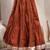 Brown color blocked cotton flared maxi skirt for women