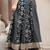 Black floral printed cotton flared maxi skirt for women