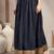 Blue printed cotton flared maxi skirt for women