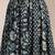 Black floral printed cotton flared maxi skirt for women