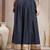 Blue printed cotton flared maxi skirt for women