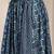 Blue floral printed cotton flared maxi skirt for women
