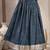 Blue printed cotton flared maxi skirt for women