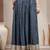 Blue printed cotton flared maxi skirt for women