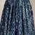 Blue floral printed cotton flared maxi skirt for women