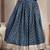 Blue floral printed cotton flared maxi skirt for women