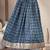 Blue floral printed cotton flared maxi skirt for women