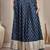 Blue floral printed cotton flared maxi skirt for women