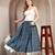 Blue floral printed cotton flared maxi skirt for women
