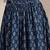 Blue floral printed cotton flared maxi skirt for women