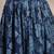 Blue floral printed cotton flared maxi skirt for women