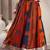 Multicolor color blocked cotton flared maxi skirt for women