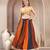 Multicolor color blocked cotton flared maxi skirt for women