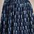 Blue graphic printed cotton flared maxi skirt for women
