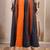 Multicolor color blocked cotton flared maxi skirt for women