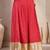 Red printed cotton flared maxi skirt for women