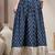 Blue floral printed cotton flared maxi skirt for women