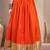 Orange plain cotton flared maxi skirt for women
