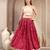 Red floral printed cotton flared maxi skirt for women