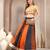 Multicolor color blocked cotton flared maxi skirt for women