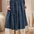 Blue graphic printed cotton flared maxi skirt for women
