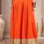 Orange plain cotton flared maxi skirt for women