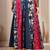Multicolor color blocked cotton flared maxi skirt for women