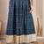 Blue graphic printed cotton flared maxi skirt for women
