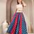 Multicolor color blocked cotton flared maxi skirt for women