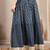 Blue floral printed cotton flared maxi skirt for women