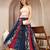 Multicolor color blocked cotton flared maxi skirt for women