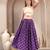 Purple printed cotton flared maxi skirt for women