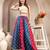 Multicolor color blocked cotton flared maxi skirt for women