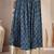 Purple floral printed cotton flared maxi skirt for women