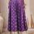 Purple printed cotton flared maxi skirt for women