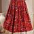 Maroon floral printed cotton flared maxi skirt for women