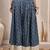 Blue floral printed cotton flared maxi skirt for women