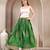 Green floral printed cotton flared maxi skirt for women