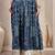 Blue floral printed cotton flared maxi skirt for women
