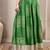 Green floral printed cotton flared maxi skirt for women