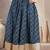 Blue floral printed cotton flared maxi skirt for women