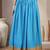 Sky-blue plain cotton flared maxi skirt for women
