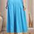 Sky-blue plain cotton flared maxi skirt for women