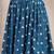 Teal printed cotton flared maxi skirt for women
