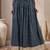 Blue printed cotton flared maxi skirt for women