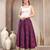 Purple floral printed cotton flared maxi skirt for women