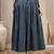 Blue printed cotton flared maxi skirt for women