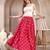 Pink printed cotton flared maxi skirt for women