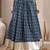 Blue floral printed cotton flared maxi skirt for women